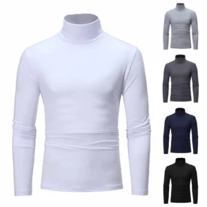 Men's turtleneck shirts in various colors.