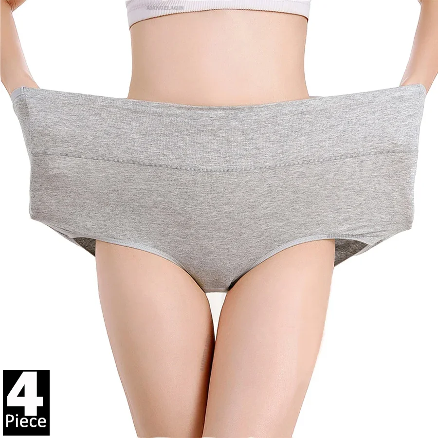 Person holding oversized gray underwear in front.