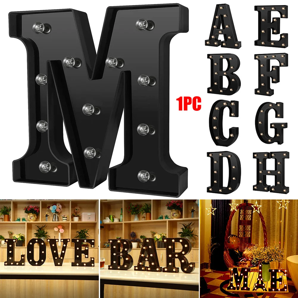 Black marquee letter lights for decoration and signs.