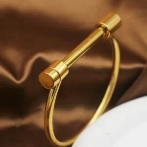No fade 316L Stainless Stee Bracelets&Bangles Women Cuff Bracelet Female Metal Screw Brand Design Ladies Wrist Jewery