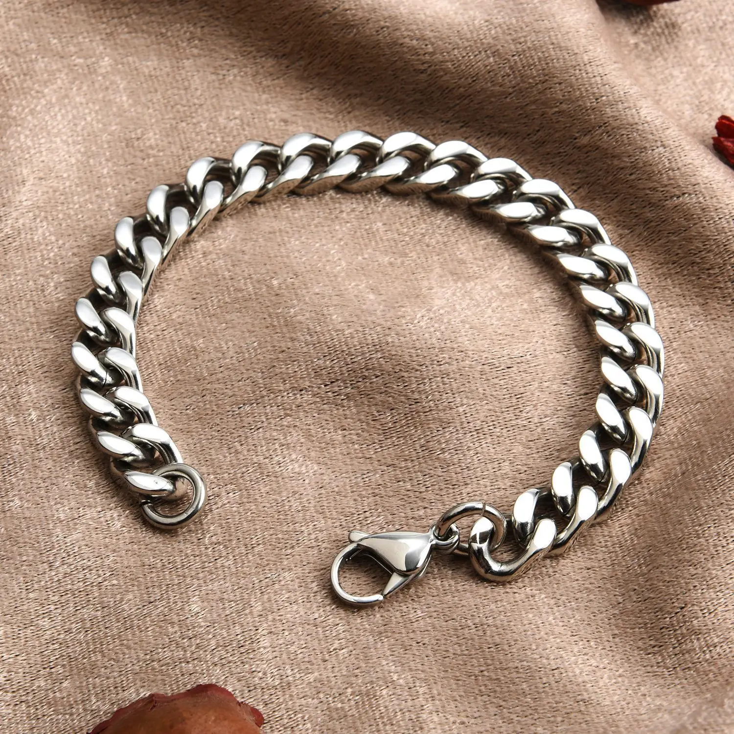 316L Stainless Steel Cuban Chain Bracelet For Men Punk Hand Chain Male Jewelry Accessories 8mm-14mm Wide - Image 2