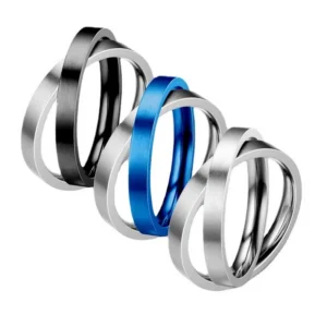 316L Stainless Steel Rotatable Fidget Spinner Stackable Couple Rings Anti Stress Anxiety Relief Knuckle Band Wedding Fine Jewelry Gift For Men Women