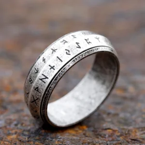 NEW Rotatable Men's 316L stainless steel rings retro Odin Viking rune for teen RING Amulet fashion Jewelry Gift